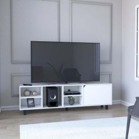 TV Stand for TV´s up 70" Estocolmo, Four Open Shelves, White Finish