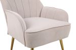 Modern Mid Century Chair velvet Sherpa Armchair for Living Room Bedroom Office Easy Assemble(BEIGE)