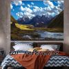 Mountains Bedroom Tapestry Landscape Background Cloth Bedside Wall Hanging Cloth Room Decoration Tapestry; 43x59 inch