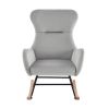 Grey velvet rocking chair