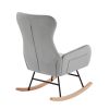 Grey velvet rocking chair