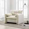 Modern Style Chenille Oversized Armchair Accent Chair Single Sofa Lounge Chair 38.6'' W for Living Room, Bedroom,Cream