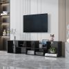 Double L-Shaped TV Stand, Display Shelf , Bookcase for Home Furniture,Black