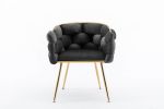 Luxury modern simple leisure velvet single sofa chair bedroom lazy person household dresser stool manicure table back chair black