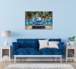 Oppidan Home "Classic Car at the Beach" Acrylic Wall Art (32"H x 48"W)