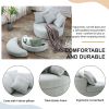 Orisfur. 360° Swivel Accent Barrel Chair with Storage Ottoman & 4 Pillows, Modern Linen Leisure Chair Round Accent for Living Room