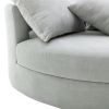 Orisfur. 360° Swivel Accent Barrel Chair with Storage Ottoman & 4 Pillows, Modern Linen Leisure Chair Round Accent for Living Room