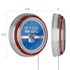 NHL Chrome Double Rung Neon Clock - New York Rangersï¿½