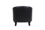 Accent Barrel chair living room chair with nailheads and solid wood legs Black pu leather