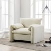 Modern Style Chenille Oversized Armchair Accent Chair Single Sofa Lounge Chair 38.6'' W for Living Room, Bedroom,Cream