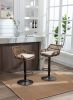 COOLMORE Swivel Bar Stools Set of 2 Adjustable Counter Height Chairs with Footrest for Kitchen, Dining Room 2PC/SET