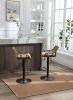 COOLMORE Swivel Bar Stools Set of 2 Adjustable Counter Height Chairs with Footrest for Kitchen, Dining Room 2PC/SET