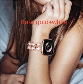 Suitable For Watch Band Single Strand Chain Diamond (Option: Rose Gold Red-42to44to45)