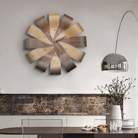 Time To Turn The Clock Decorative Painting Solid Wood Veneer Petals (Option: Two tone-Copper needle)