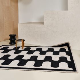 Living Room Coffee Table Checkerboard Carpet Modern Light Luxury Household Cashmere-like Floor Mat (Option: Chessboard Grid Black Grid-160x230cm)