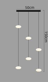 Modern Minimalist Bedroom Bedside Bar Pendant Lamp (Option: Long disc with 6heads-Warm light)