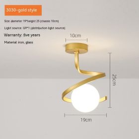 Aisle Corridor Simple Modern Creative Balcony Ceiling Lamp (Option: 3030 Golden-Three Colors 9W)