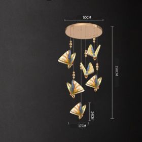 Butterfly Chandelier Bedside Enamelled Dining Hall Staircase (Option: Colorful 6head disc-Tricolor light)