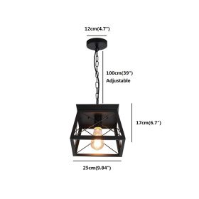 American Style Pendant Vintage Industrial Style Clothing Store Iron Art Lamp (Option: Black chain)