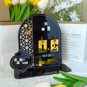 Acrylic Mirror Table Decoration Festival Countdown (Option: BT270 Black Gold-Eid Countdown Decoration)