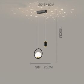 Bedroom Pendant Lamp Starry Sky Projection (Option: Black Gold-D)