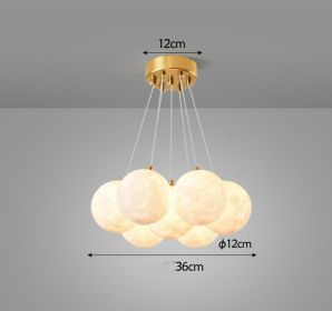 Nordic Modern Minimalist Creative Moon Bubble Living Room Chandelier (Option: 7heads moon 36CM-Tricolor dimming)