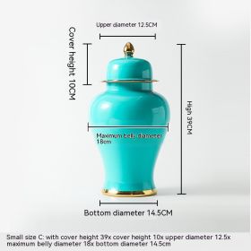 Ceramic Golden General Vase Flower Insert (Option: Blue-Small)