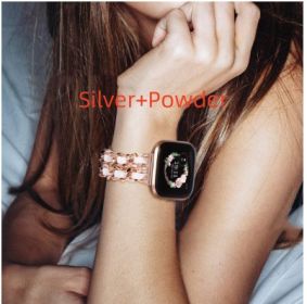 Suitable For Watch Band Single Strand Chain Diamond (Option: Silver Pink-38to40to41)