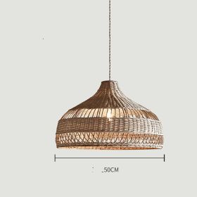 Rattan Art Chandelier In Restaurant And Tea House (Option: 50CM natural color)