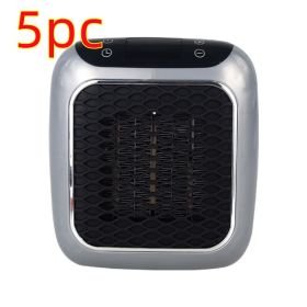 Mini Fan Heater Wall-mounted Dormitory Warm Artifact (Option: Gray-European Standard-5PCS)