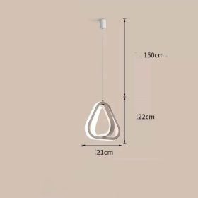 Bedside Chandelier Bedroom Dining Room Bar Long Line Single Head (Option: White triangle-Three tone light)