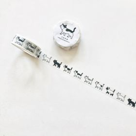 Cute Cat And Paper Adhesive Tape Decorative Tapes Girl Cute Collage Basic Journal Decoration Notebook 6 Models (Option: Walking Meow)