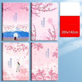 Extra Thick Student Notebook Soft Leather Simple (Option: Cherry Blossom A5)