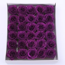 Crystal Rose Perianth Fake Bouquet Material (Option: Dark Purple 30PCs)