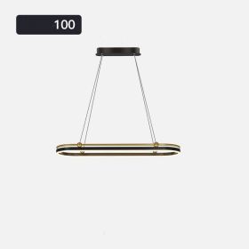 Dining Room Chandelier Modern Creative Personality Art Table Bar Long Chandelier (Option: Black gold-100cm)