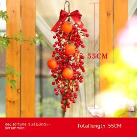 New Year Spring Festival Simulation Fruit Pendant Home Decoration (Option: Red Rich Persimmon)