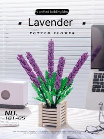 Gift Home Decoration Orchid Building Blocks Potted Plants (Option: 5Lavender)