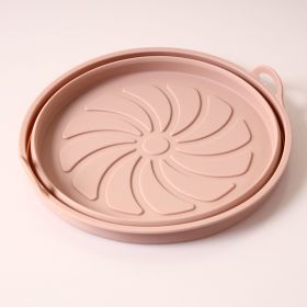 High Temperature Resistant Folding Silicone Air Fryer Basket (Option: Folded Pink)