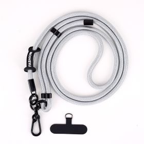 7mm Solid Color Mobile Phone Lanyard (Option: 7MM Silver Rope)