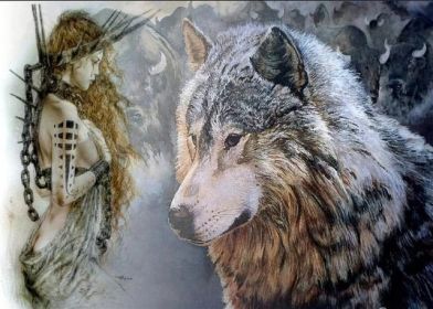 Couple Wolf Animal Landscape Diamond Painting (Option: Style18)