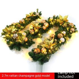 Christmas Colorful Ball Rattan Latte Art Christmas Tree Garland Doors And Windows Stair Layout Hanging Decorations (Option: T1807D)