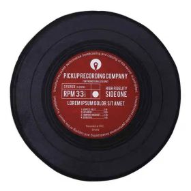 Gramophone Record Crystal Velvet Carpet Non-slip (Option: Red Record-60X60cm)