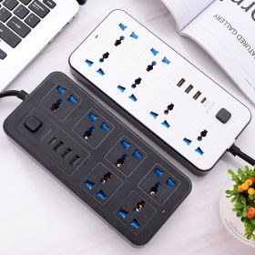 USB Patch Panel Household Multi-functional Power Strip (Option: Black British Style-British Standard-18 Holes)