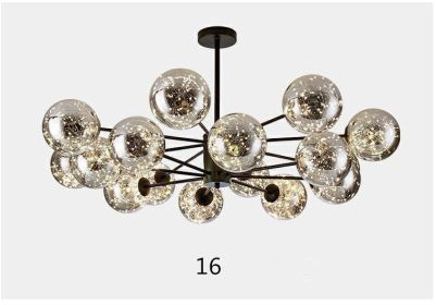 Star Magic Bean Glass Chandelier (Option: 16Black-Amber)