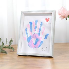 DIY Colorful Graffiti Couple Hand Print Photo Frame (Option: Style 1-Blue Edge)