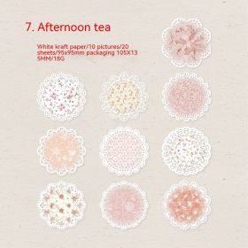 Lace Material Paper Elegant Melody Series Retro Hand Account Base Sticker Decoration 8 Models (Option: 7 Afternoon Tea)