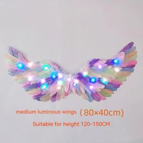 Luminous Feather Wings Macaron Color (Option: Luminous Wings 80x 40-Free Size)