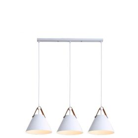 Nordic Dining Room Chandelier Creative Art Simple Personality Macaron Bedroom Bar Lamp (Option: Black Long disc-White light)