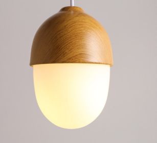 Modern Minimalist Wood-like Nut Chandelier (Option: Without Bulb-Style D)