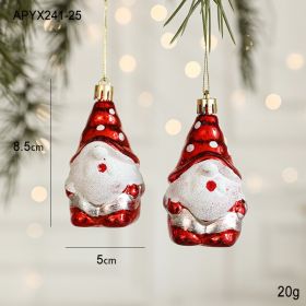 Christmas Decoration Plastic Hand-painted Electroplating Pendant Red Scene Layout (Option: 2 Scavengers)